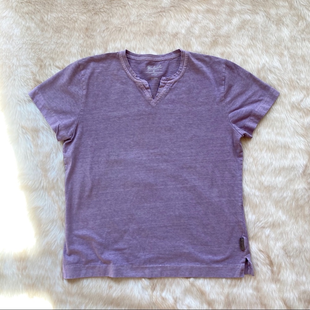 Woolrich Split Neck Cotton Short Sleeve Shirt